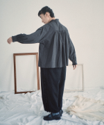 ふわふわコットン　タックフリルブラウス