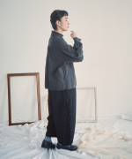 ふわふわコットン　タックフリルブラウス