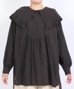 ふわふわコットン　フリルフードプルオーバー