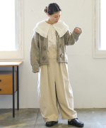 ふわふわコットン　フリルフードプルオーバー