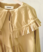 ふわふわコットン　フリルフードプルオーバー