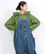 ふわふわコットン　フリルフードプルオーバー