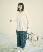 ふわふわコットン　フリルフードプルオーバー