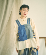 デニム×ヒッコリーストライプ　ビスチェ