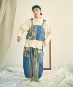 デニム×ヒッコリーストライプ　パンツ