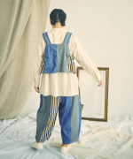 デニム×ヒッコリーストライプ　パンツ