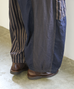 デニム×ヒッコリーストライプ　パンツ