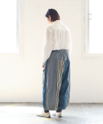 デニム×ヒッコリーストライプ　パンツ