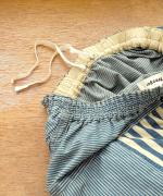 デニム×ヒッコリーストライプ　パンツ