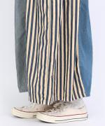 デニム×ヒッコリーストライプ　2wayワンピース