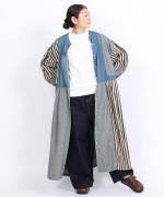 デニム×ヒッコリーストライプ　2wayワンピース