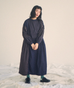 デニム×ヒッコリーストライプ　2wayワンピース