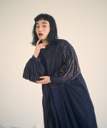 デニム×ヒッコリーストライプ　2wayワンピース