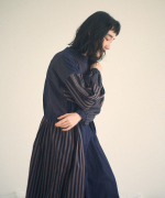 デニム×ヒッコリーストライプ　2wayワンピース