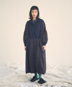 デニム×ヒッコリーストライプ　2wayワンピース