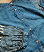 デニム×ヒッコリーストライプ　2wayワンピース