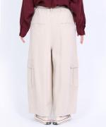 コットンリネン起毛ツイル　カーゴワイドパンツ