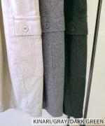 コットンリネン起毛ツイル　カーゴワイドパンツ