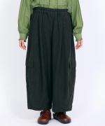 コットンリネン起毛ツイル　カーゴワイドパンツ