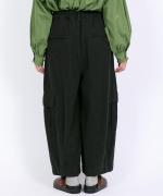 コットンリネン起毛ツイル　カーゴワイドパンツ