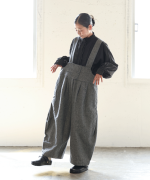 コットンリネン起毛ツイル　サロペット