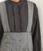 コットンリネン起毛ツイル　サロペット