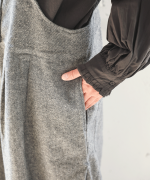 コットンリネン起毛ツイル　サロペット