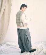 コットンリネン起毛ツイル　サロペット