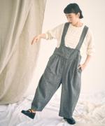 コットンリネン起毛ツイル　サロペット