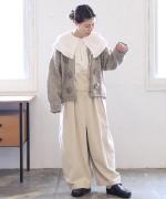 コットンリネン起毛ツイル　サロペット