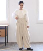 コットンリネン起毛ツイル　サロペット