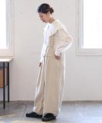 コットンリネン起毛ツイル　サロペット