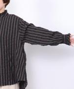 ウールコットンストライプ　ブラウス
