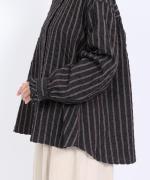 ウールコットンストライプ　ブラウス