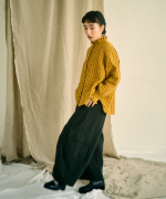 ウールコットンストライプ　ブラウス