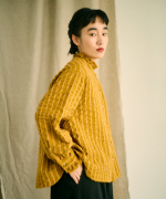 ウールコットンストライプ　ブラウス