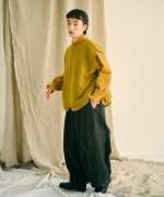 ウールコットンストライプ　ブラウス