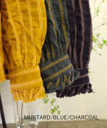 ウールコットンストライプ　ブラウス