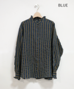 ウールコットンストライプ　ブラウス