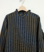 ウールコットンストライプ　ブラウス