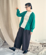 ウールコットンストライプ　パンツ