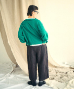 ウールコットンストライプ　パンツ
