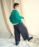 ウールコットンストライプ　パンツ