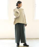 ウールコットンストライプ　パンツ