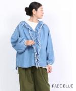 ライトオンスデニム　フリルブラウス