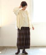 ライトオンスデニム　フリルブラウス