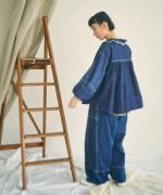 ライトオンスデニム　フリルブラウス