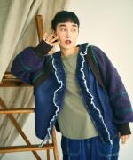 ライトオンスデニム　フリルブラウス