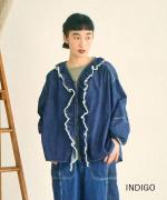 ライトオンスデニム　フリルブラウス