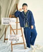 ライトオンスデニム　フリルブラウス